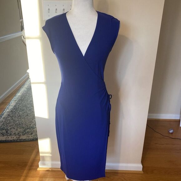 Laundry By Shelli Segal NWT Flattering Ruched Wrap Dress Size 6 - Picture 1 of 9